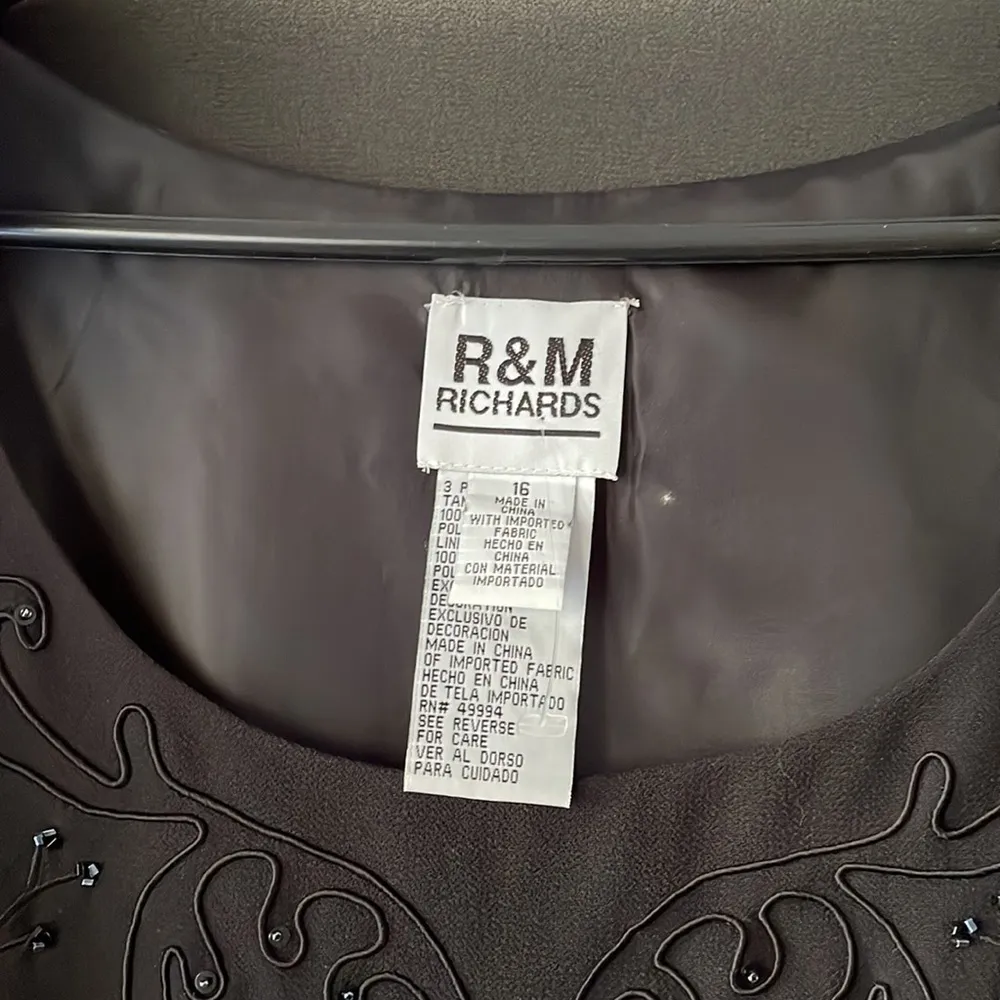 R & M Richard’s 2 Piece Blouse Sz16 New With Tags Beaded Sequins inner camisole - Image 7