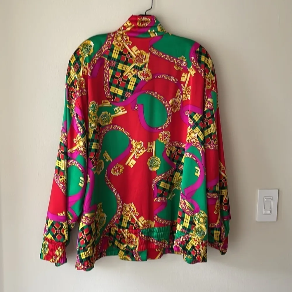 Saks Fifth Avenue 100% Silk Paisley Print Jacket Size 18W NWOT Colorful Rare - Image 8
