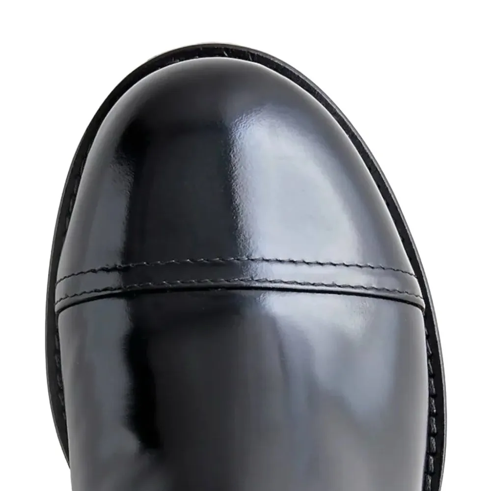 🆕 J. Crew Shoes | Spazzo Rib-Cuff Boots | Black Leather - Image 3