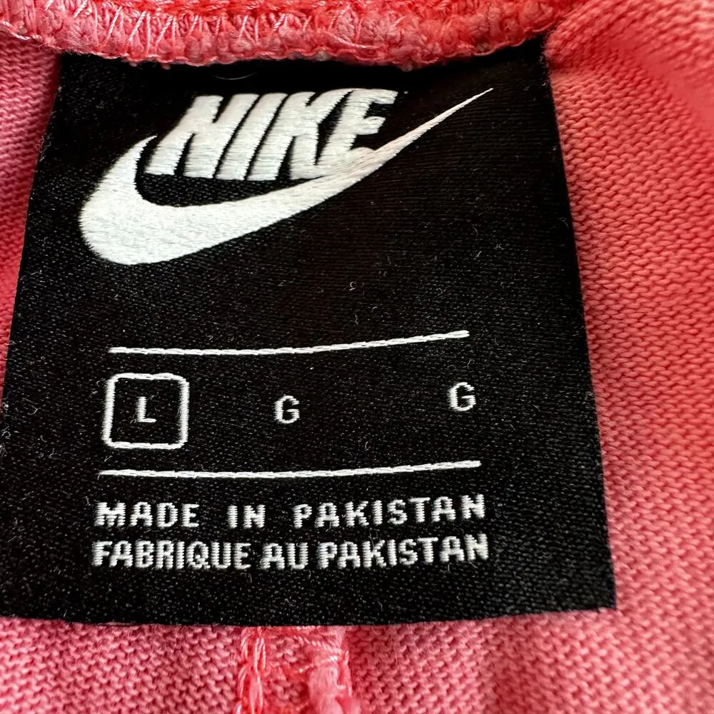 Nike Washed Running Shorts Logo Patch Pull On Side Slit Athletic Pink Large - Image 3