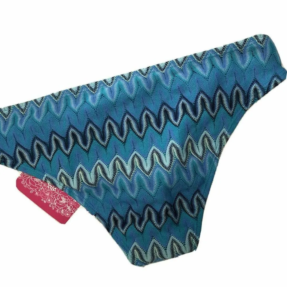Hula Honey Blue Bikini Bottom blue Boho $28 XS - Image 6
