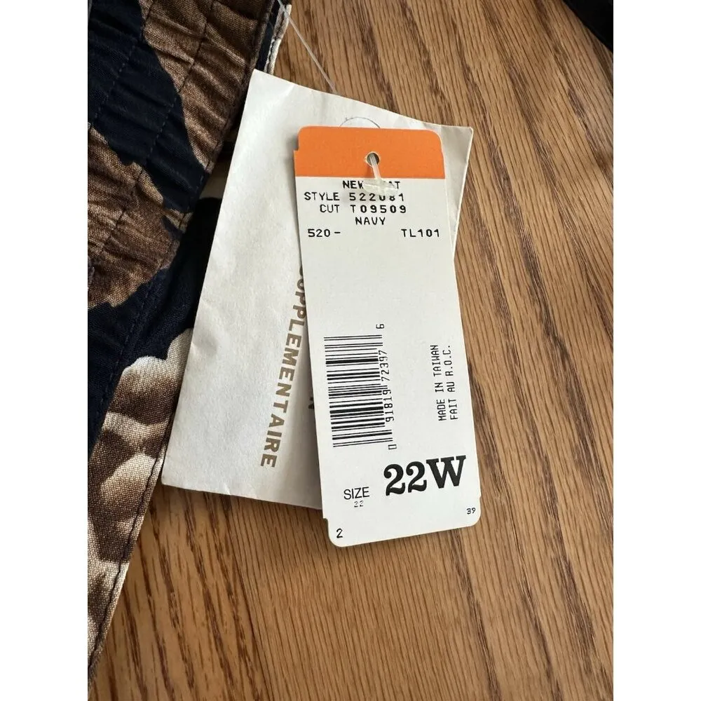 Vintage Jones New York Vibrant Floral Pleated Skirt Belted Side Button Sz 22 NWT - Image 4