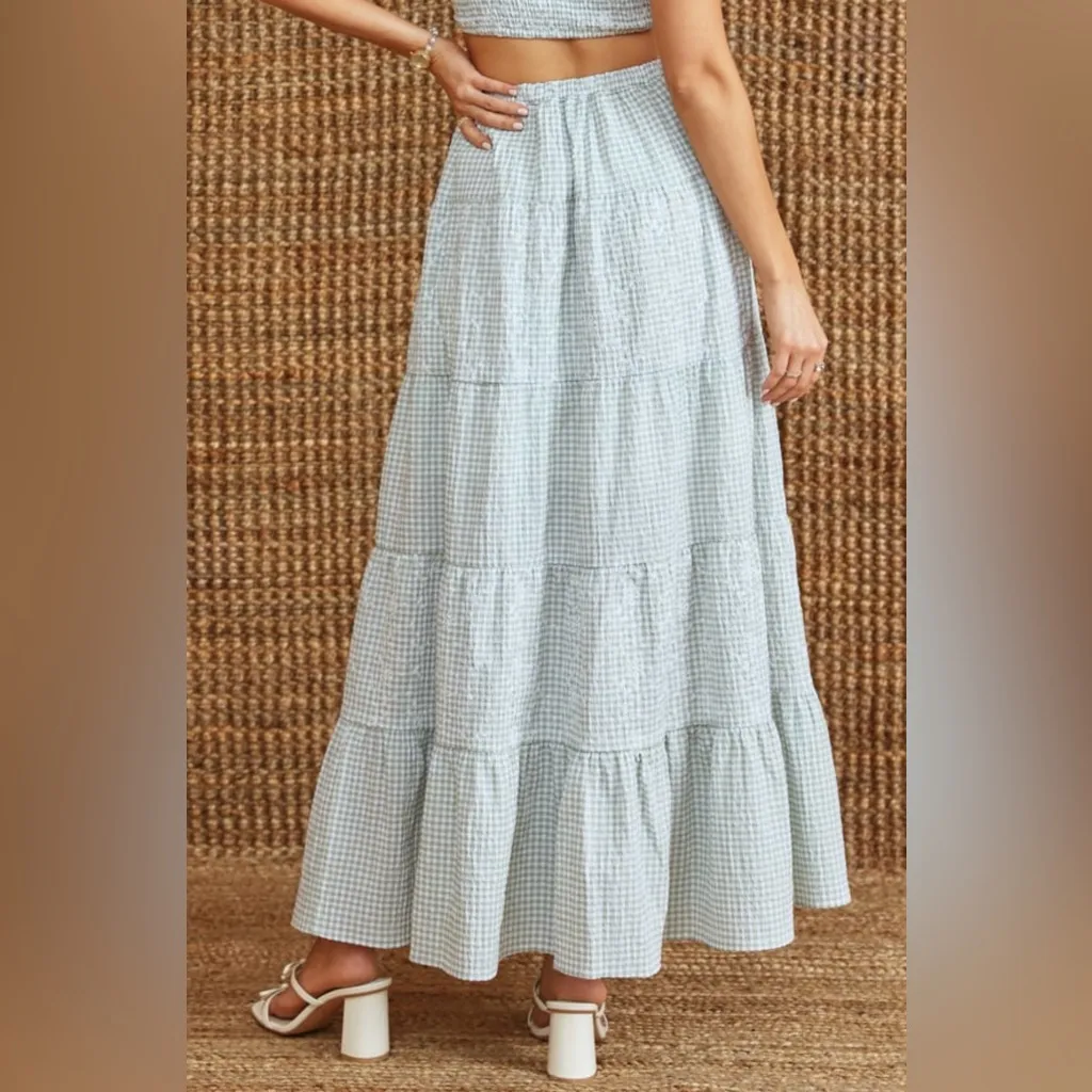 NWT Altar’d State Fleur Gingham Maxi Skirt - Image 5