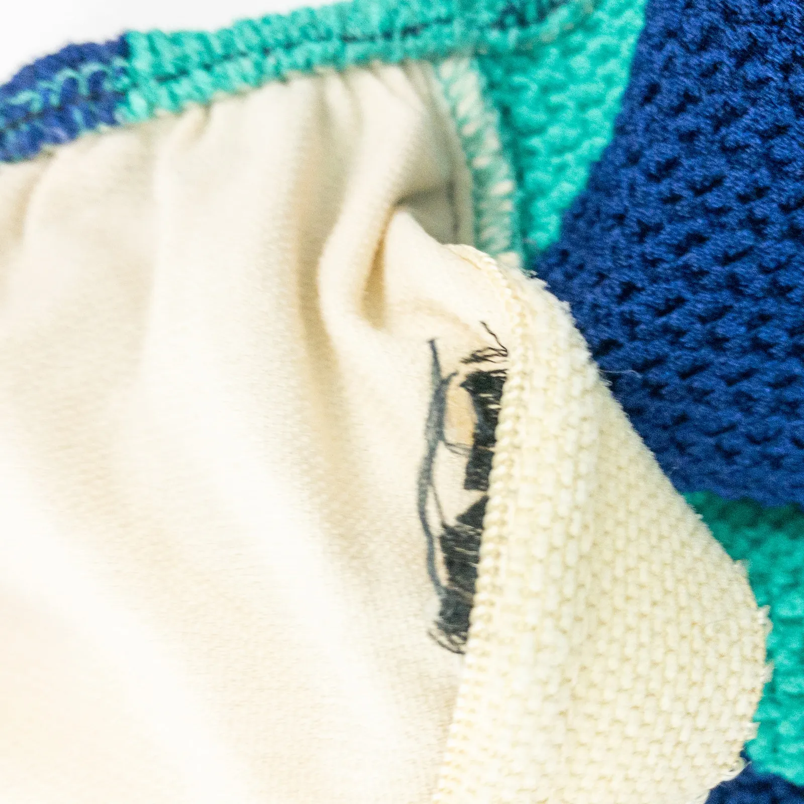 Vintage Green Blue Crochet One Piece Swimsuit Womens Medium - Image 8