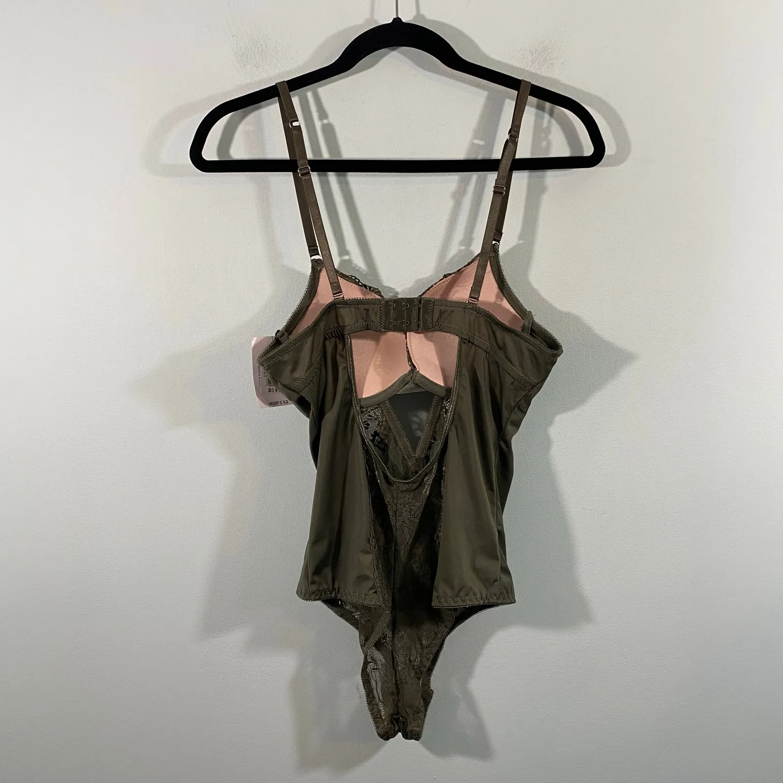 French Affairs Green Lace Push Up Bodysuit Size L NWT Size L - Image 4