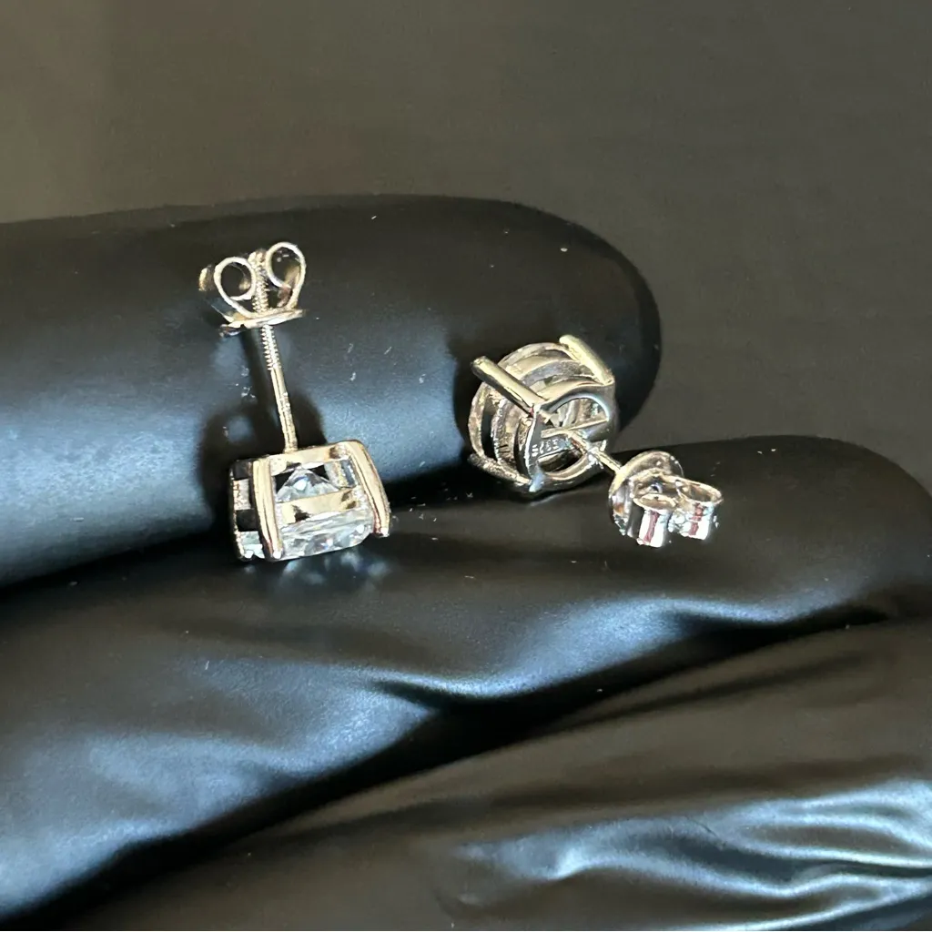 8mm D Color VVS1 Moissanite Stud Earrings Screw Real 925 Sterling Silver 4 Prong - Image 7