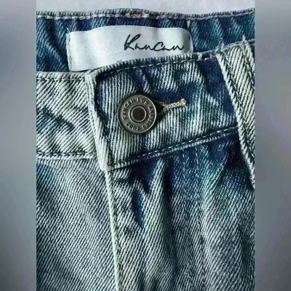 KanCan Women’s Blue Frayed and Distressed‎ Jean Shorts Size XS - Image 5