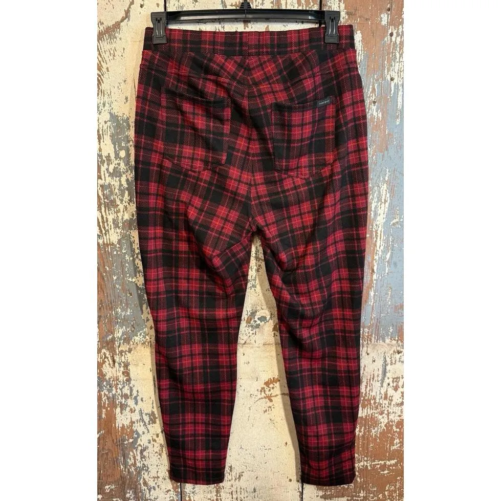 Anthropologie Sanctuary Runway Ponte Leggings Plaid Red Black, size 1X - Image 4