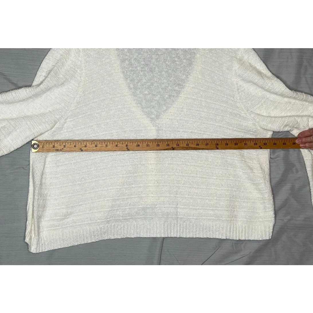 Habitat size XL cardigan button up loose knit 100% cotton cream artsy - Image 3