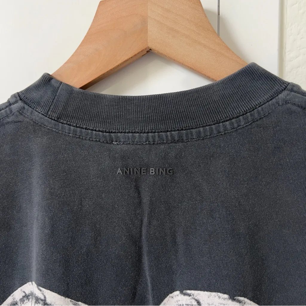 NWT ANINE BING Kent Tee Twisted Snake Graphic T-Shirt Tee in Washed Black - Image 6