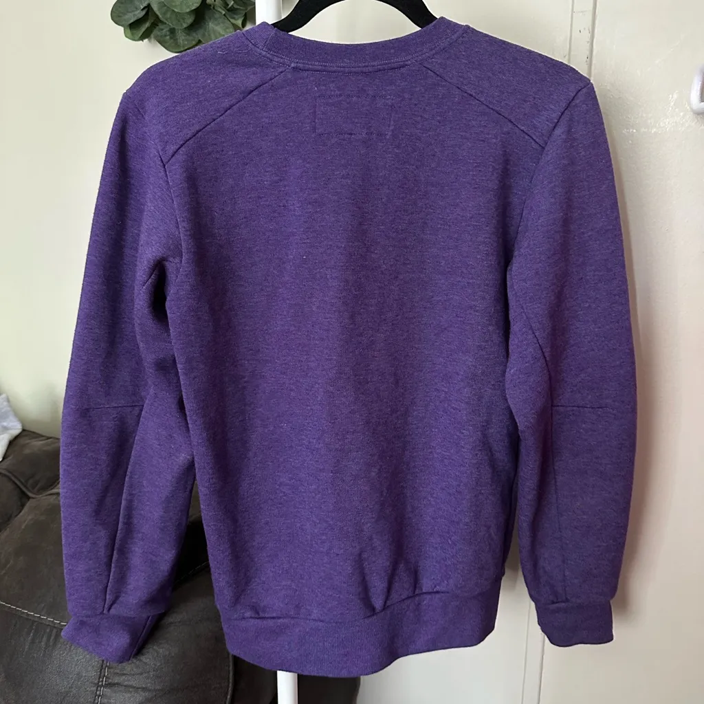 Russell Athletic Thick Purple Longsleeve Pullover Crewneck Sweatshirt size XS - Image 5