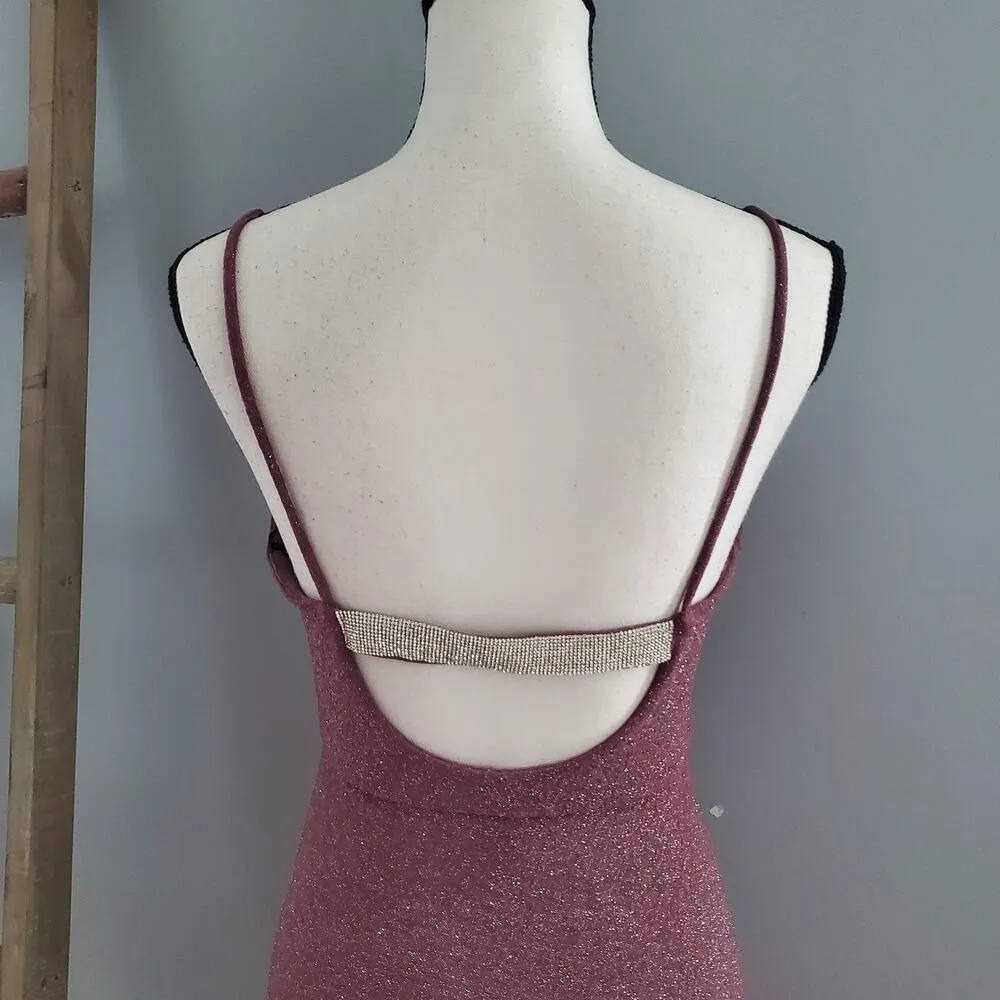 Windsor Pink Gorgeous Vibes Glitter Knit Midi Bodycon Dress Size M - Image 4
