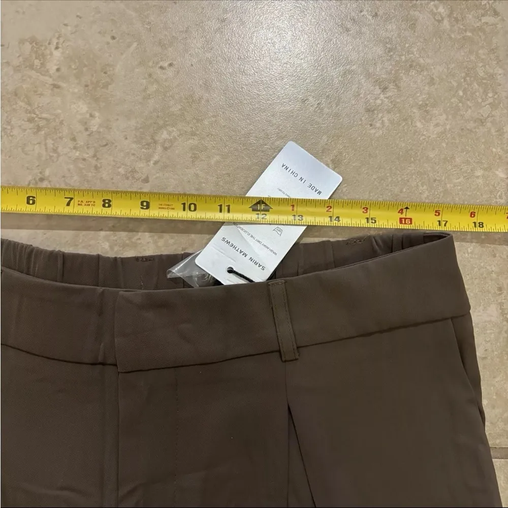 Sarin Mathews Women’s Wide Leg High Waisted Dress Pants Brown Size XL - Image 8