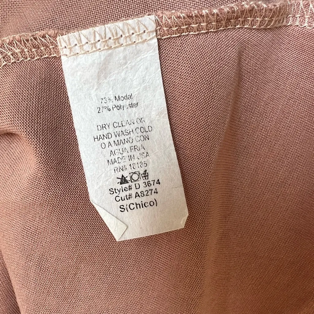 Coveted Clothing Blush Pink Plunging Neckline Dress | Size Small - Image 4