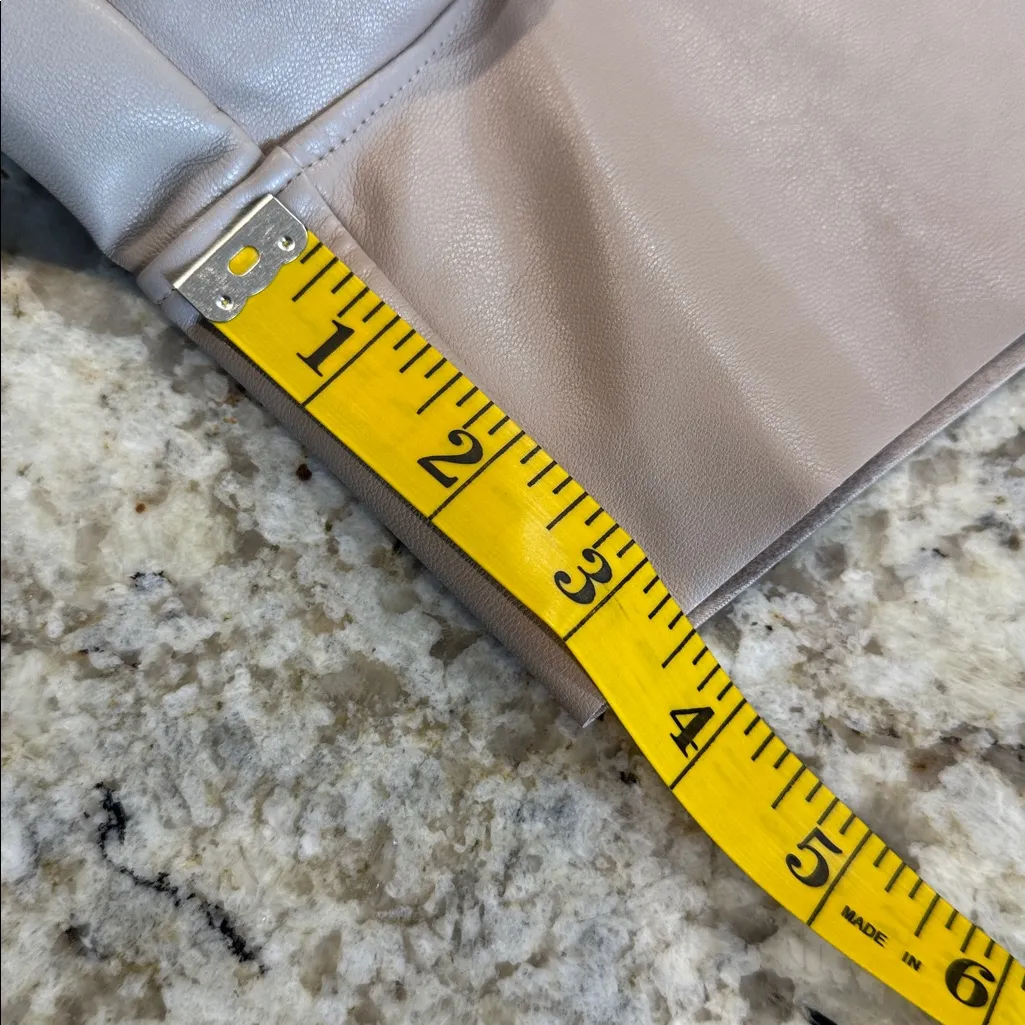 Abercrombie & Fitch Women's Vegan Leather Dolphin Hem Taupe Shorts size Medium - Image 6