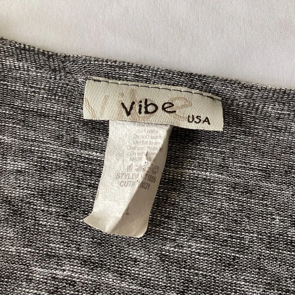 Vibe USA Shawl Cardigan Gray Size L - Image 4