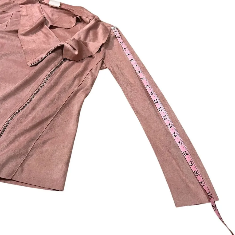 Mote Women's Drape Front Jacket Pink Size S Asymmetrical Zip Casual - Image 4