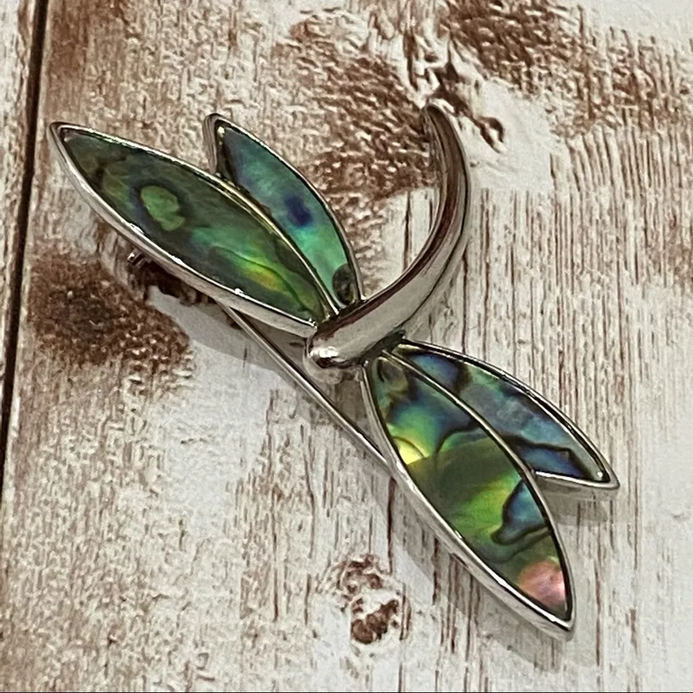 Lia Sophia Abalone Dragonfly Brooch - Image 4