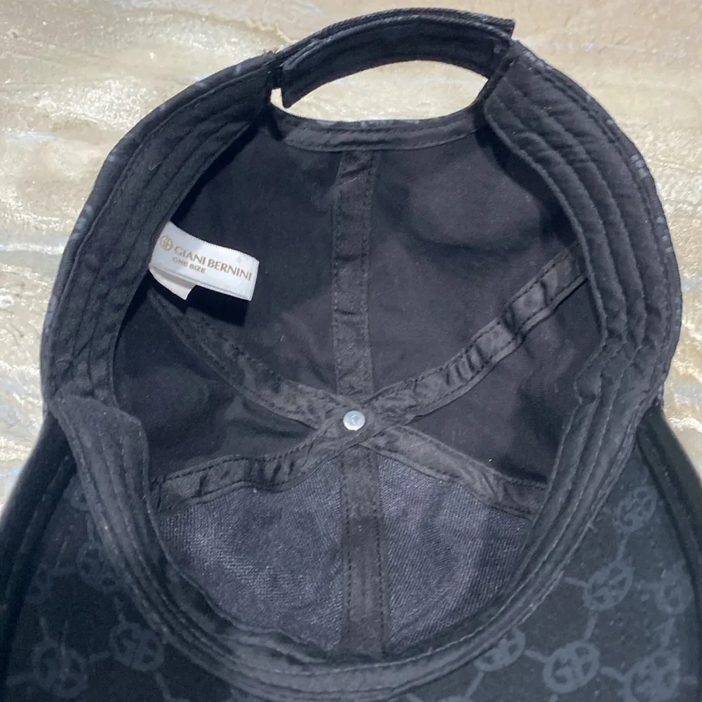 Giani Bernini's logo-inspired baseball cap 100% Cotton Black hat One size - Image 8