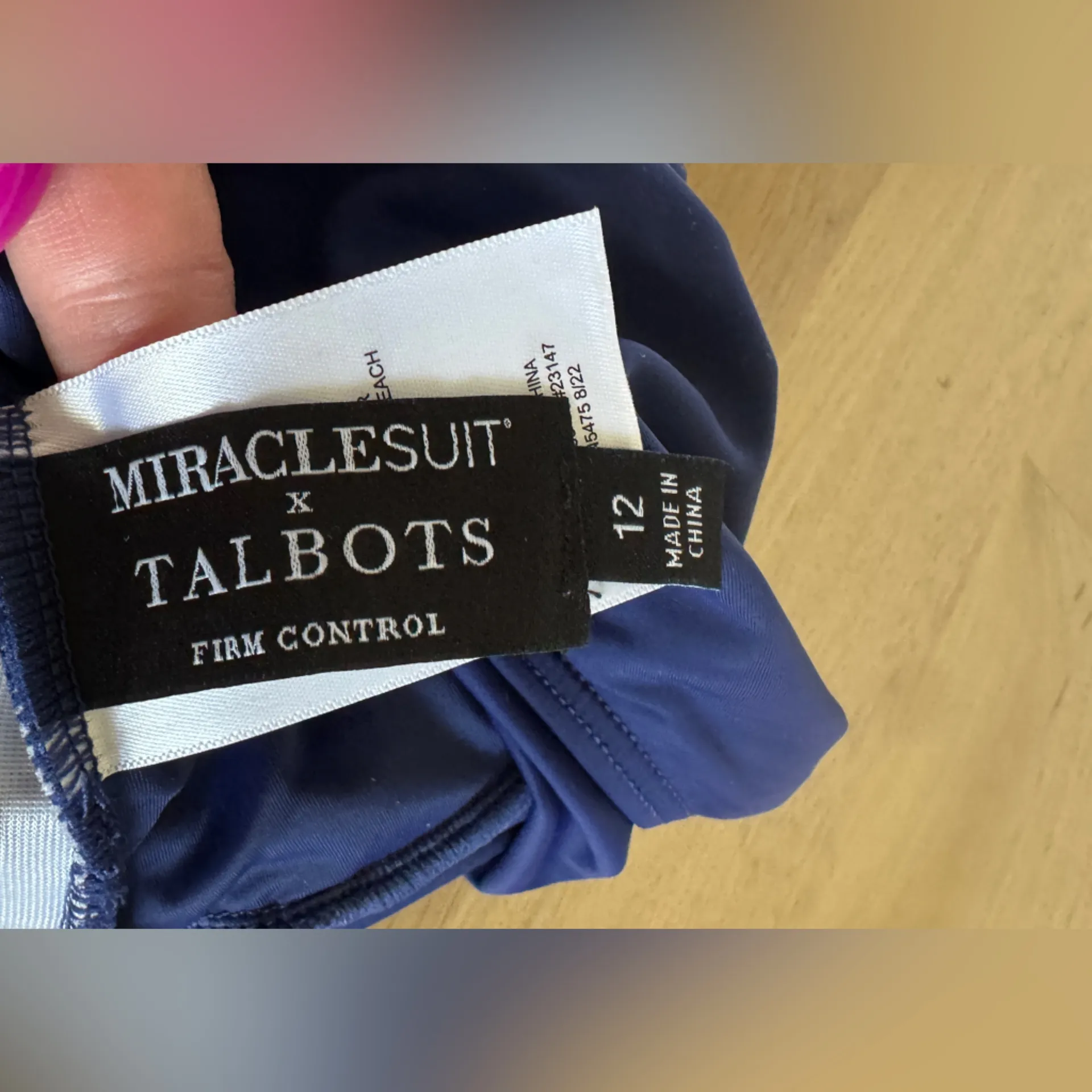 Miraclesuit x Talbots Cleo Gingham One Piece blue white size 12 NWT - Image 3