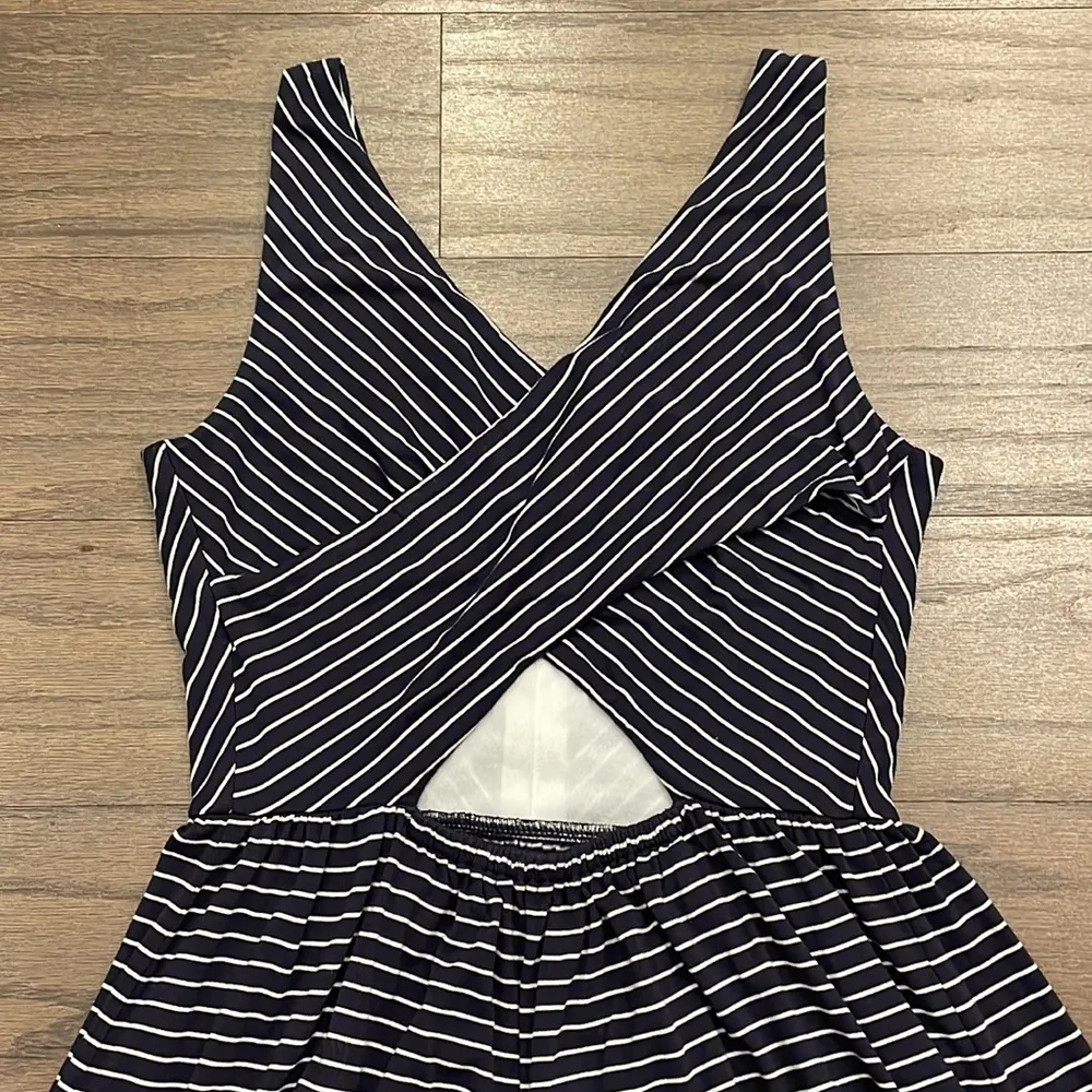 Petite Navy and White Striped Tank Dress - Size XSP - Image 5