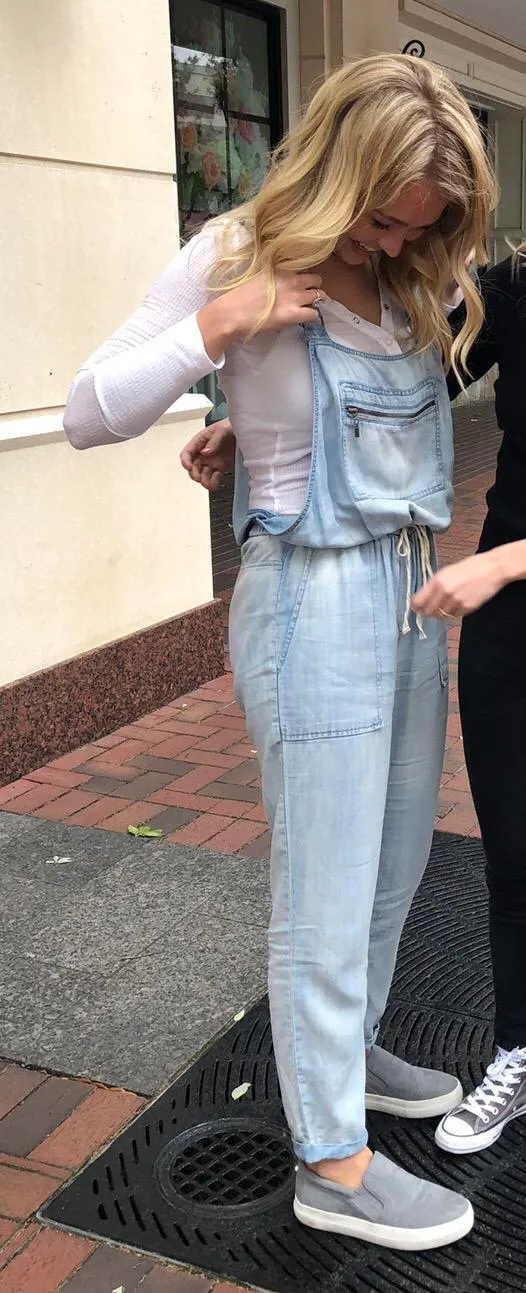 Love Stitch Denim Button Overalls - Image 2
