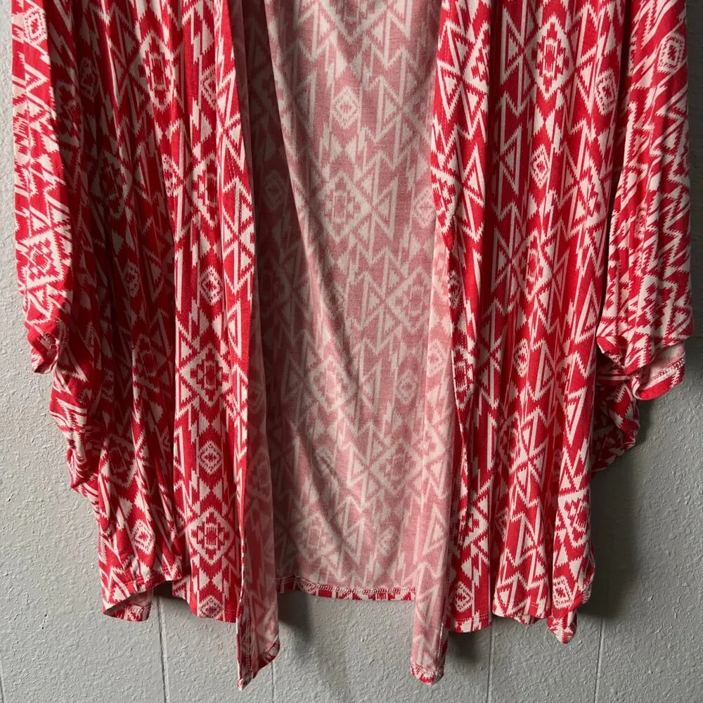 Heart Soul Womens Cardigan Blouse 3X Dolman Sleeve Floral Stretch Tribal Western - Image 4