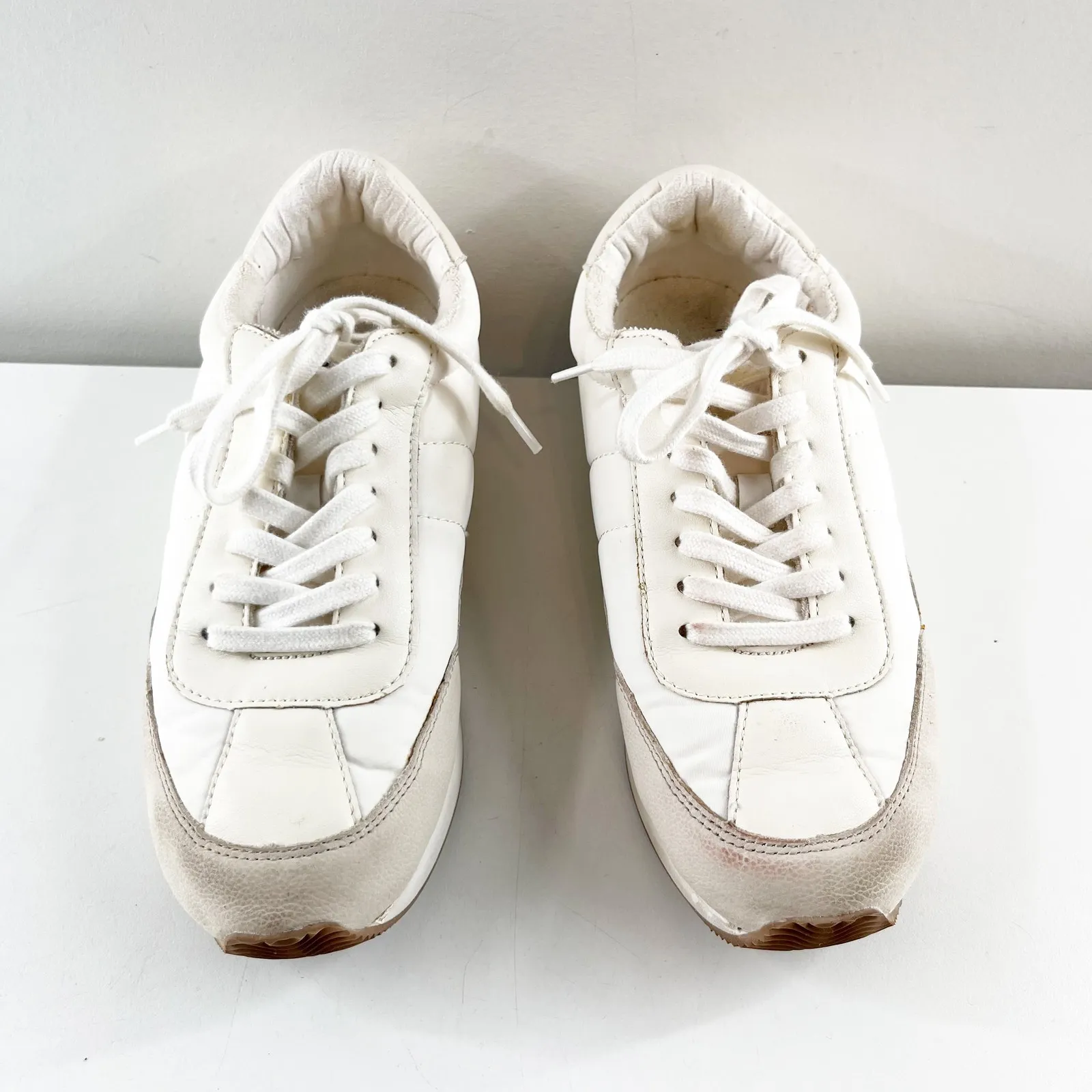Madewell League Trainer Sneakers in Washed Nubuck Cream 7.5 - Image 9