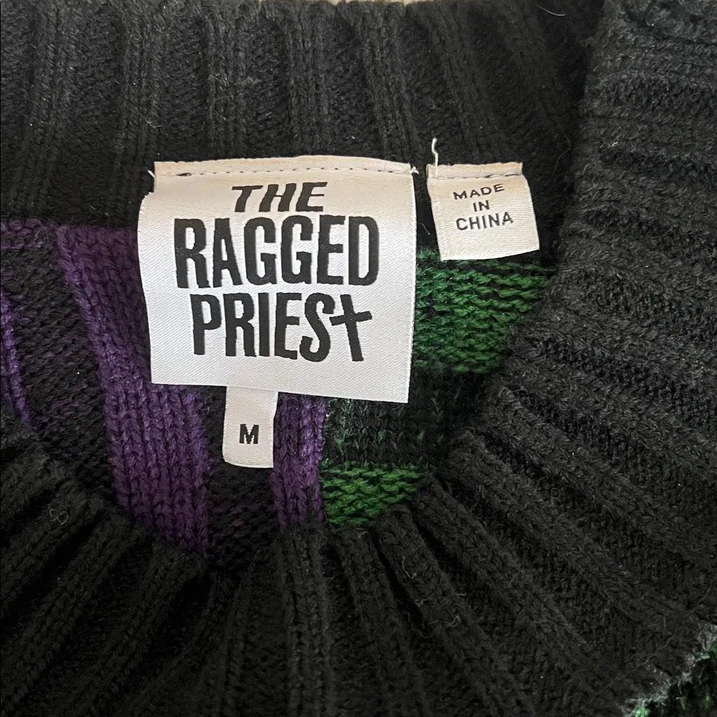 The Ragged Priest  Inside Out Patchwork Sweater Size Medium - Image 5