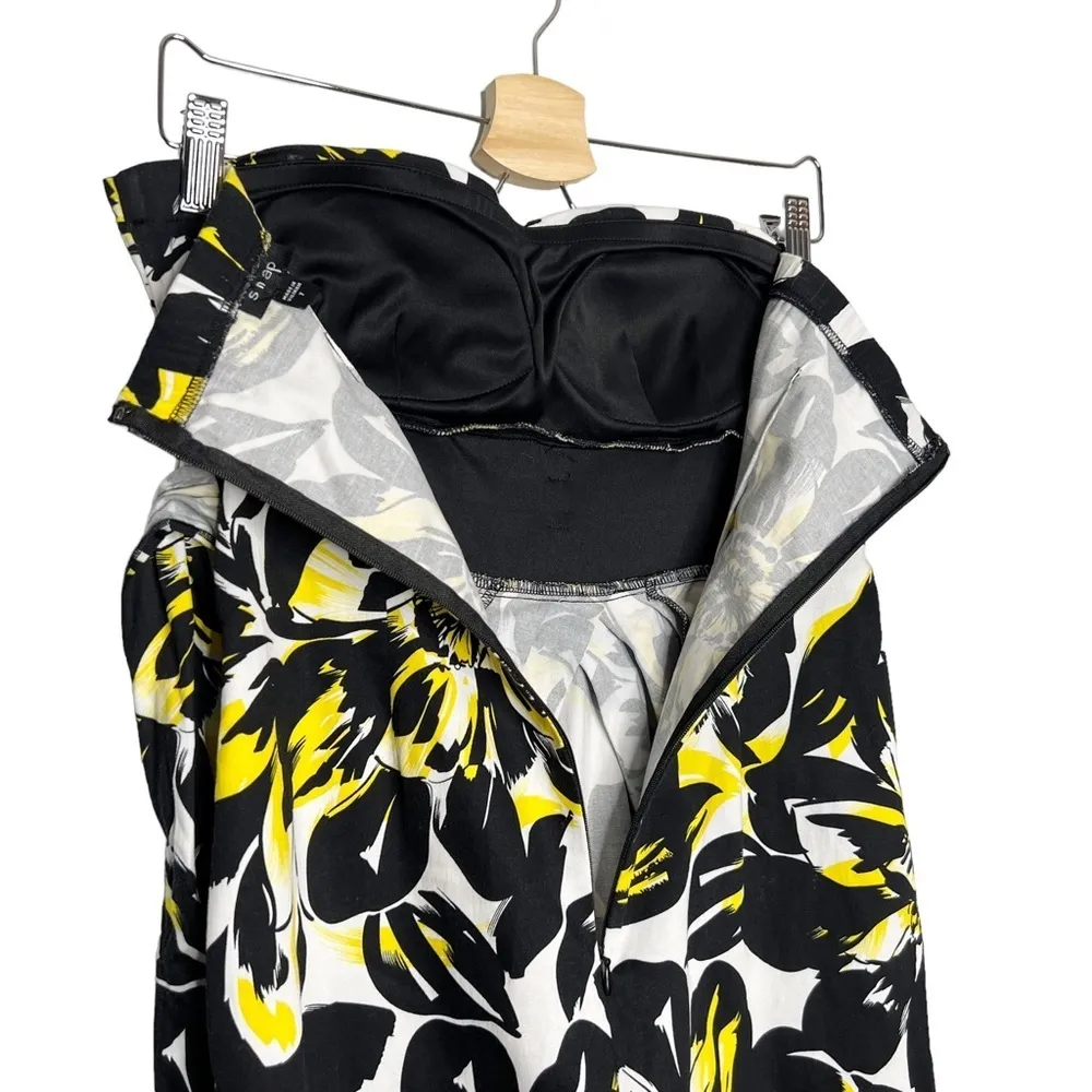 Snap Strapless Black, White, Yellow Floral Cocktail Party Dress Size undefined - Image 9