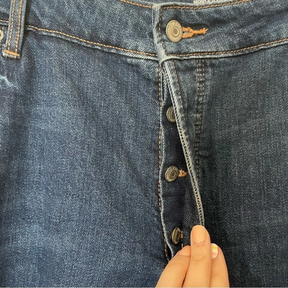 High-Rise Button-Fly O.G. Straight Lagos Dark Wash Jeans - Image 6