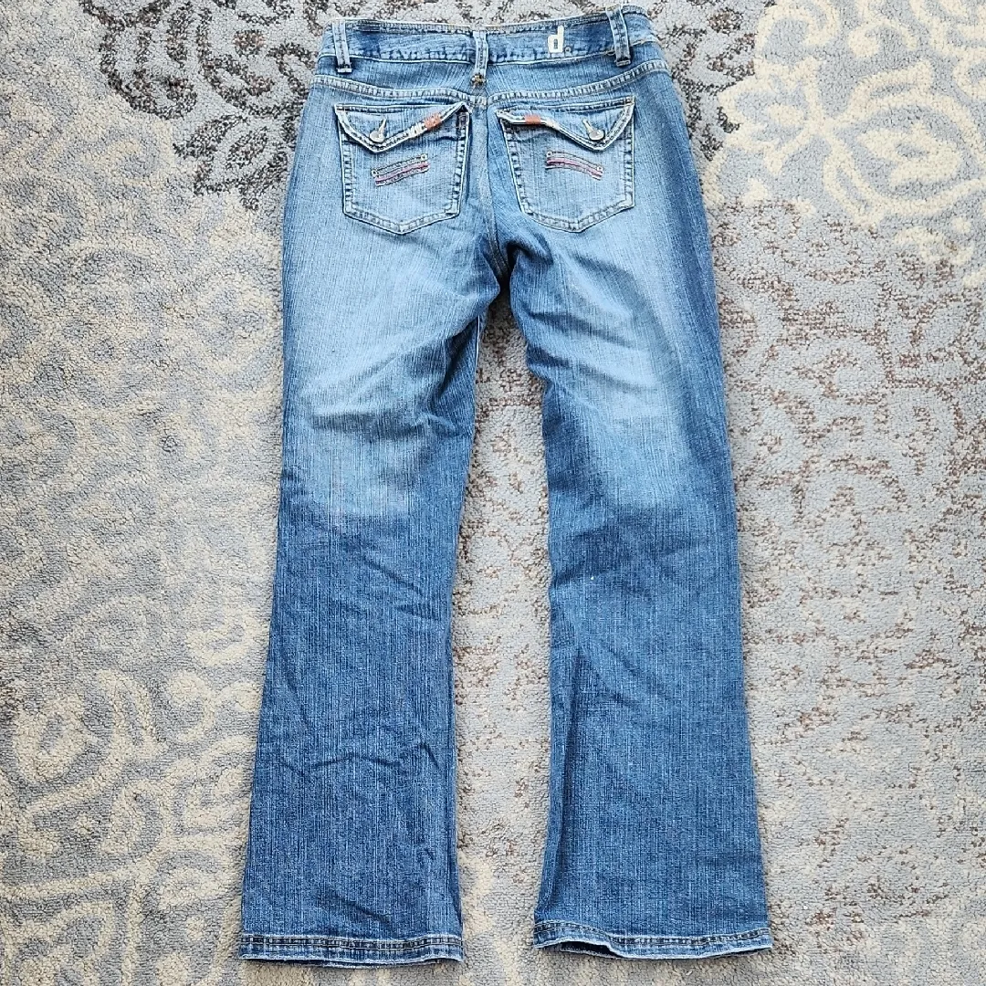 D Jeans Floral Embroidered Y2K Denim Jeans Blue Pink 30 - Image 8