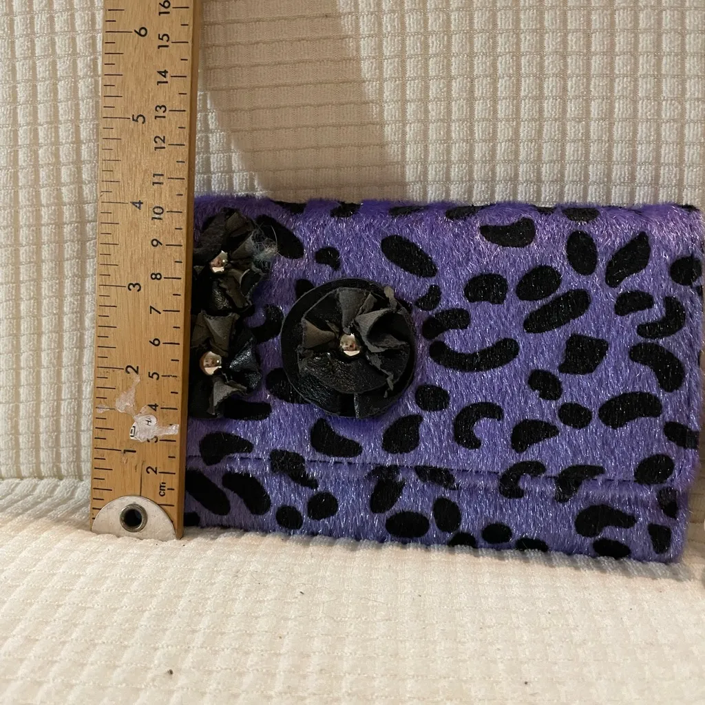 Fashion Bug Purple and Black Patterned Clutch - Image 2