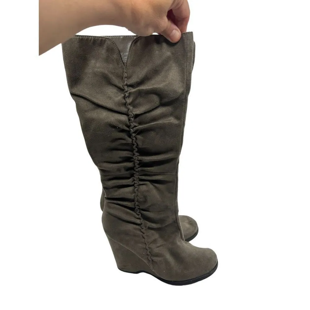 Mia Amore Adyson Gray Tall Fashion Boots Shoes Sz 6.5 Womens Wedge Heel - Image 2