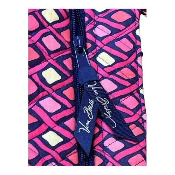 VERA BRADLEY‎ KATALINA DOUBLE ZIP PINK DIAMONDS CROSSBODY PURSE POCKETS RETIRED - Image 8