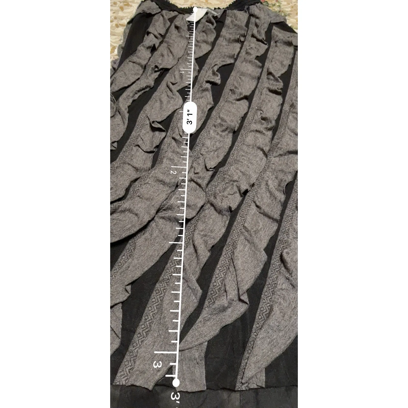 CHELSEA & THEODORE Boho Ruffle Maxi Skirt Gray & Black Women’s M NWT Size M - Image 5
