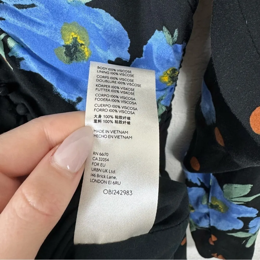 Free People Floral Long Sleeve Mini Dress In Moonlight Combo Size Small - Image 6