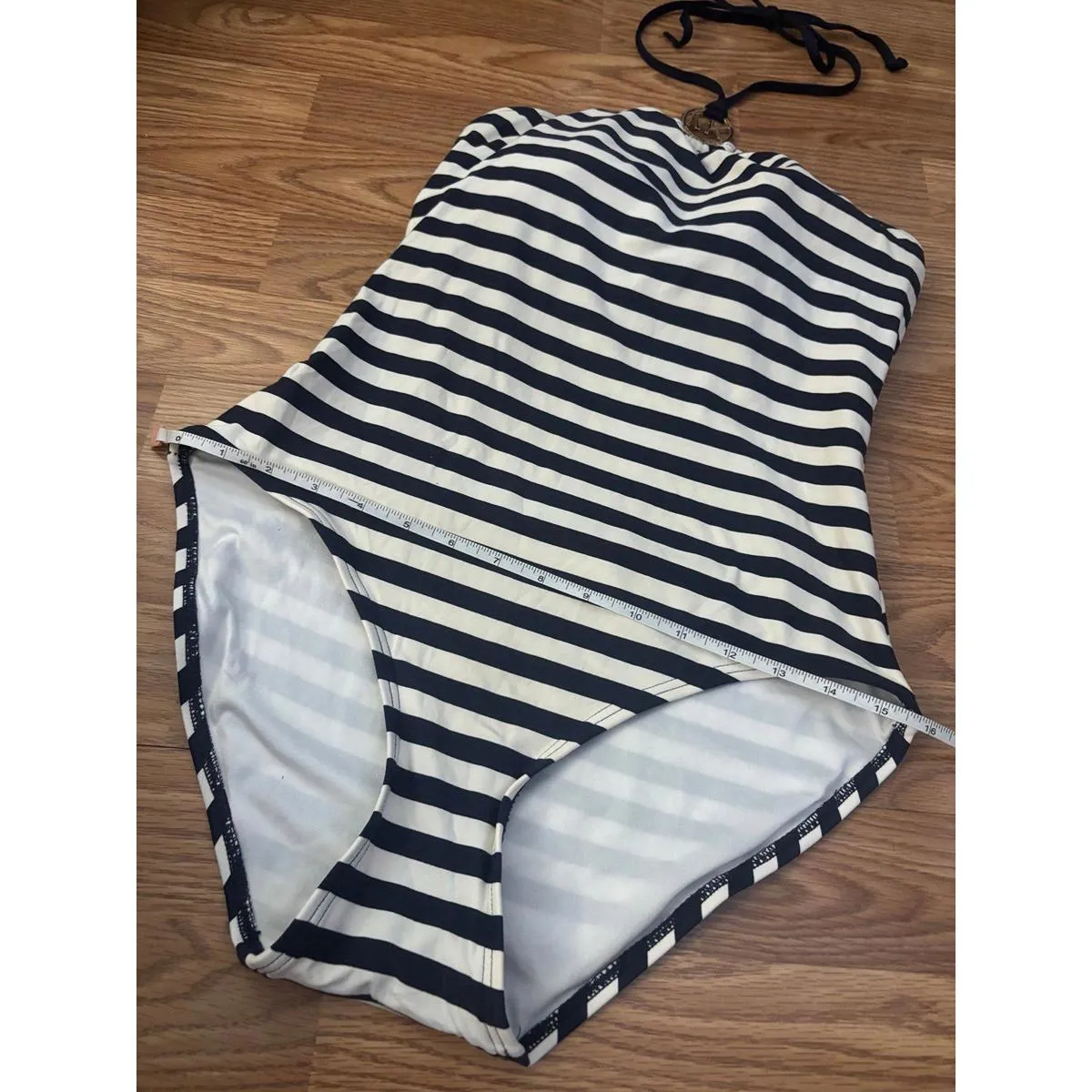 Michael Kors Striped One Piece Swimsuit Size 10 Blue Size M - Image 3