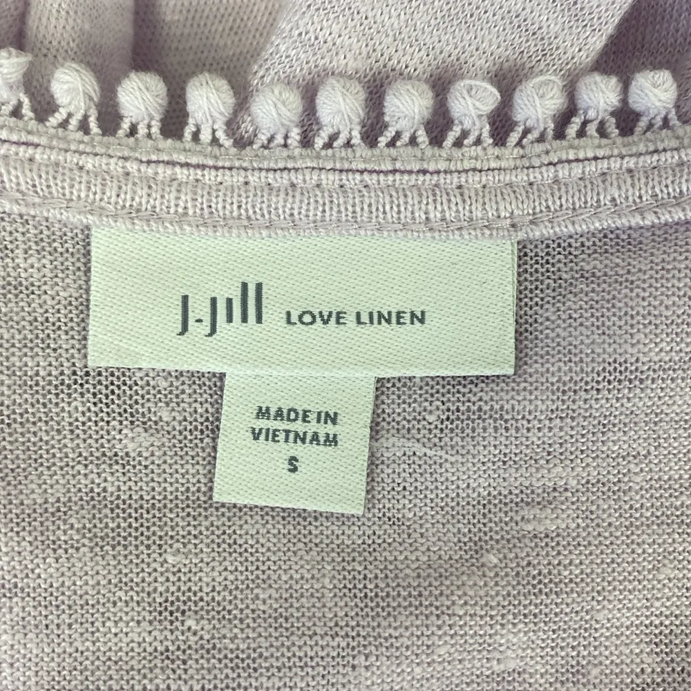 100% Linen J Jill Long Sleeve Lavender Purple Tee T Shirt Top S - Image 4