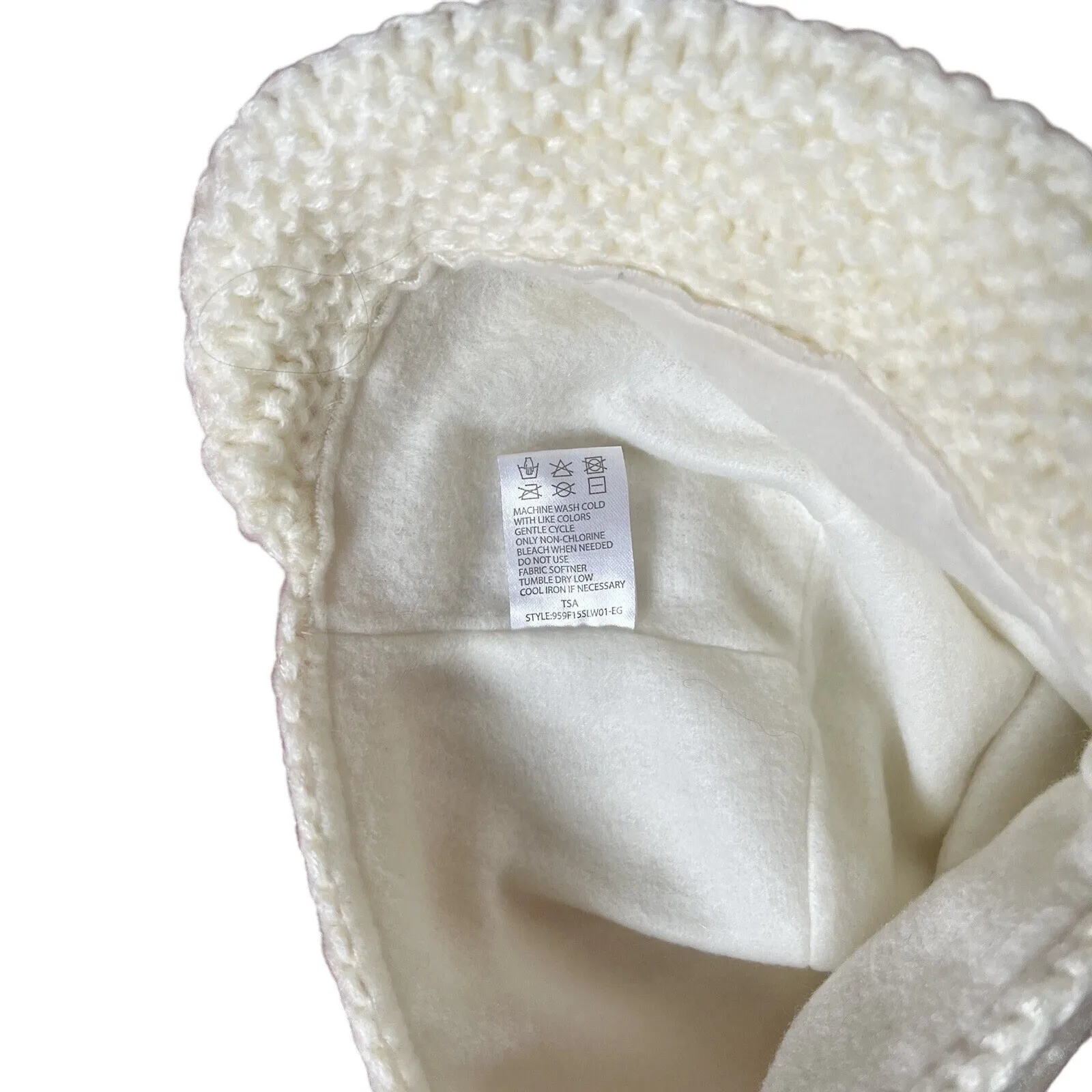 Slalom Women's Knit Ivory Beanie Hat Crochet Winter Slouch Warm Ski Cap - Image 6