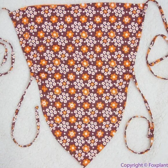 NEW Frankies Bikinis‎ retro Indy floral halter cowl swim top, S - Image 5