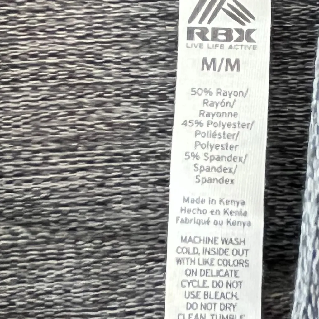 RBX Sz M Blue French Terry Cowl Collar Thumbholes Sweatshirt Pullover Top Size M - Image 2