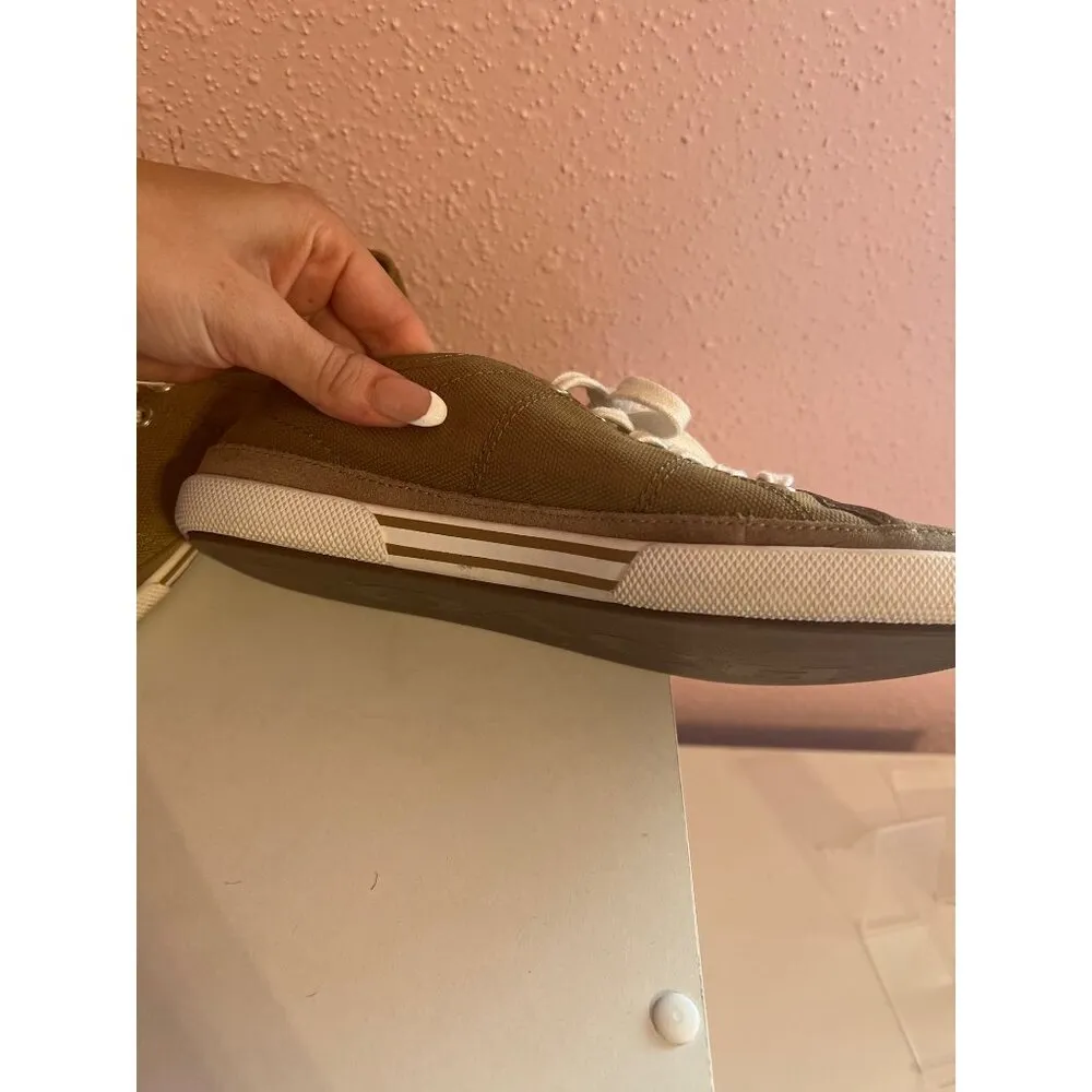 Coach Womens Brown Canvas Sneakers With White Laces & Logo Size 8 Casual Style C - Image 10