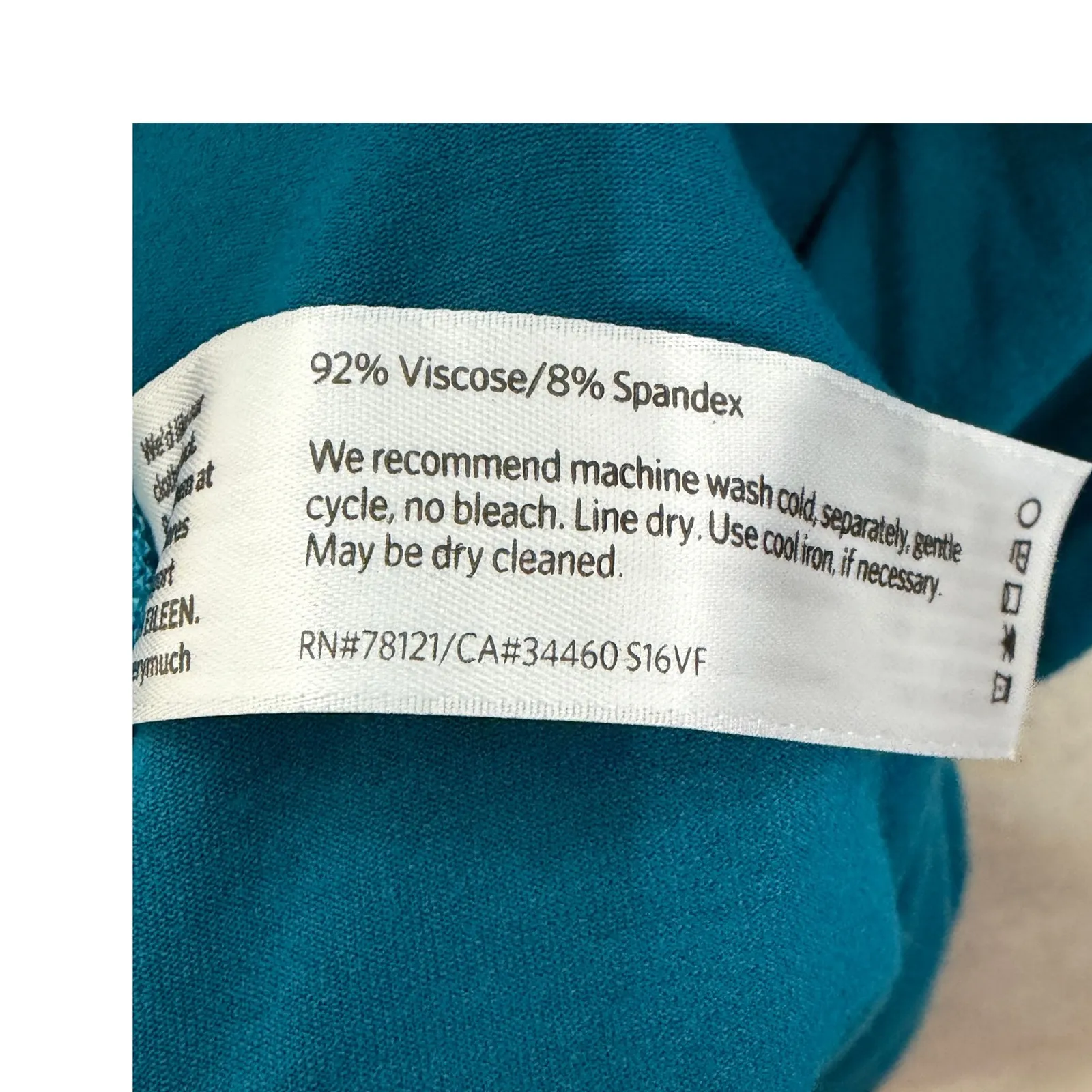 Eileen‎ Fisher Teal Blue Sleeveless Knit Tank Dress Stretch Shirt Dress - Image 5