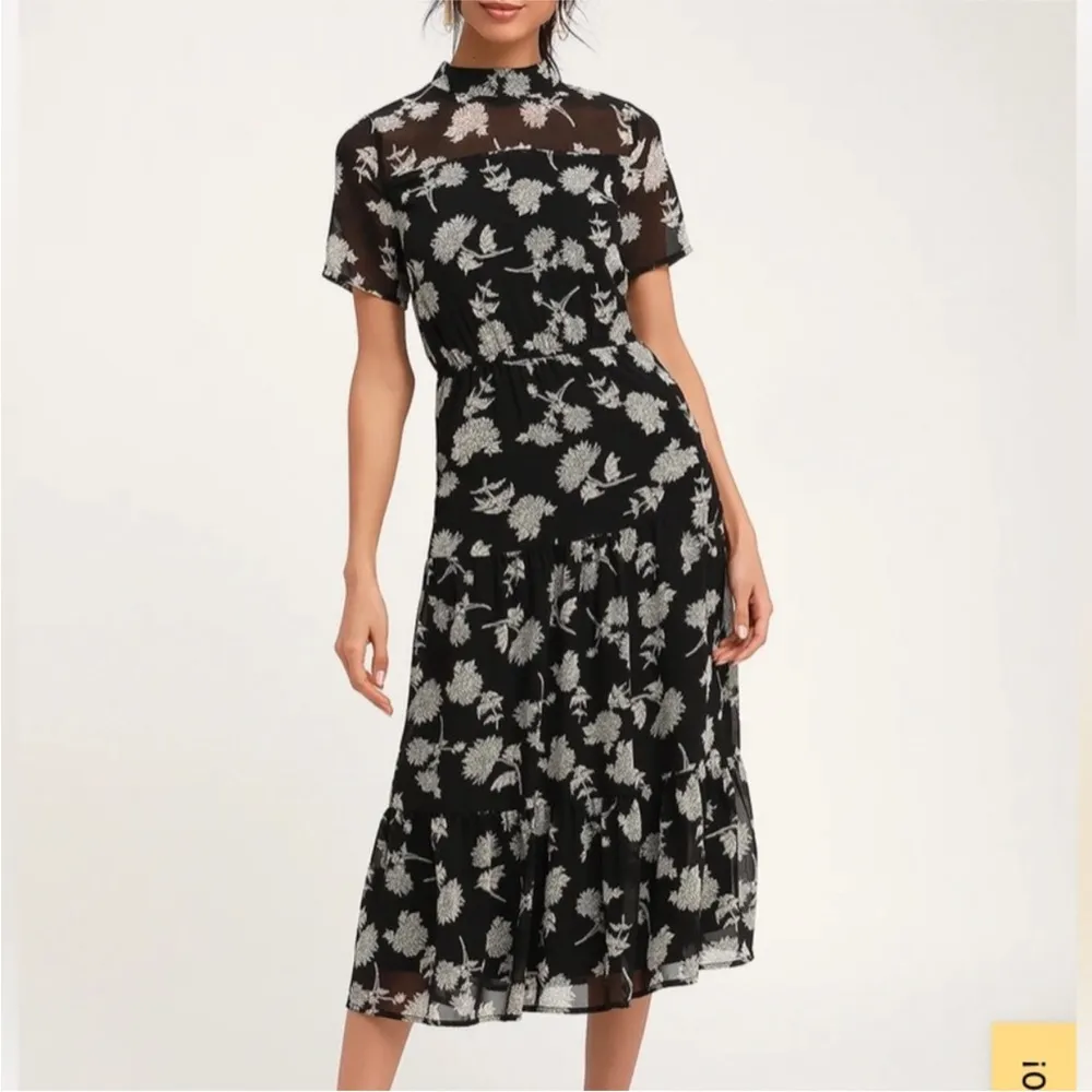 Lulus Floral Dressed Up Black Floral Print Midi Dress - Image 16