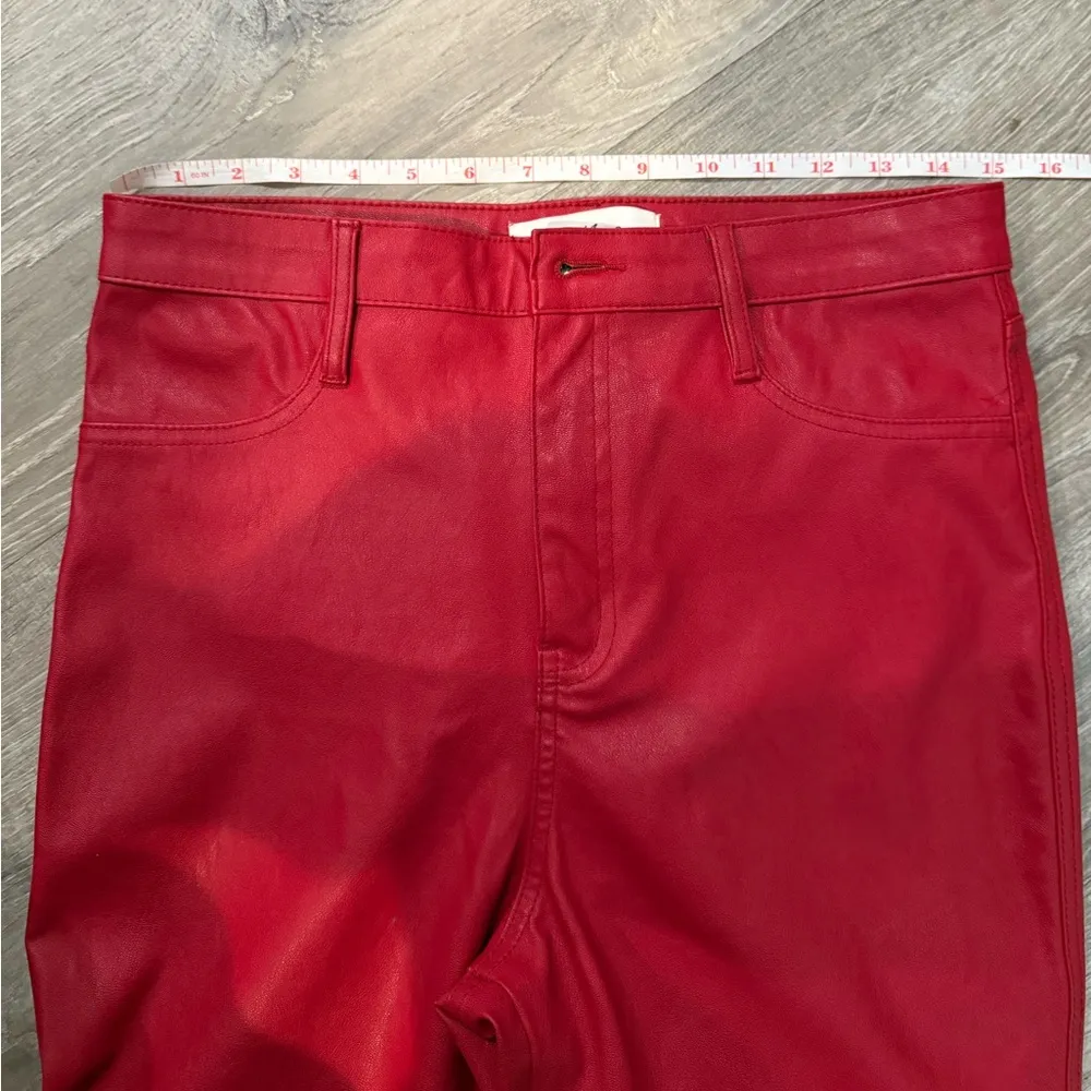 Red Women's Leather Pants & Jacket Set Size undefined - Image 5