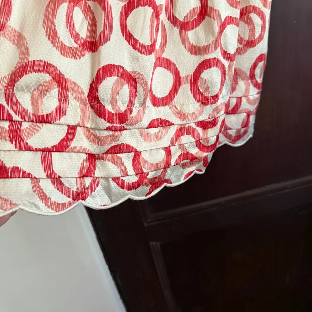 JUICY COUTURE | Y2K Vintage Hammered Silk Red Cherry Circle Babydoll Top Size 6 - Image 6