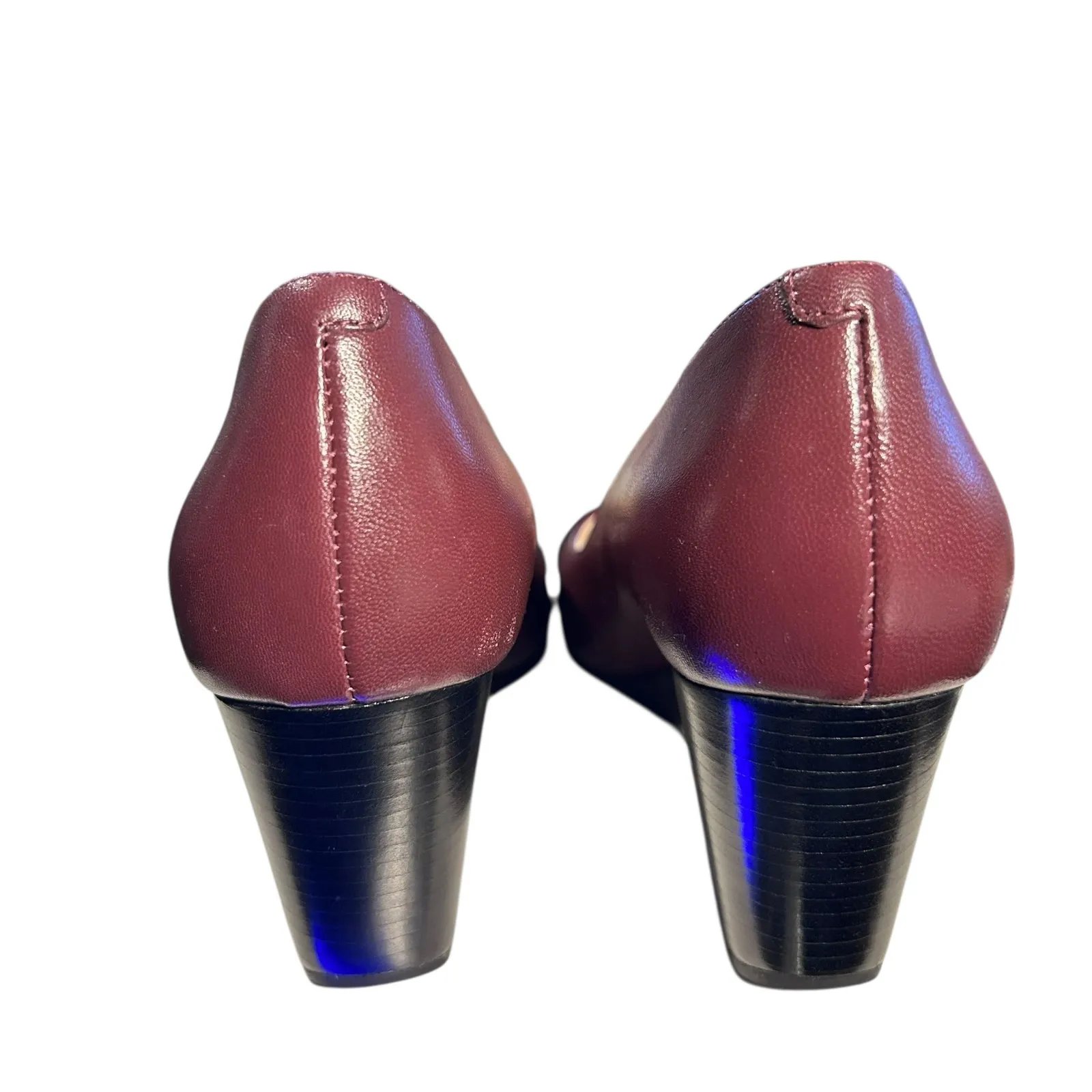 Cole Haan Elsie Grand OS Burgundy NWOB Tali Wedge w/ Black Patent Toe Bow SZ 5.5 - Image 7