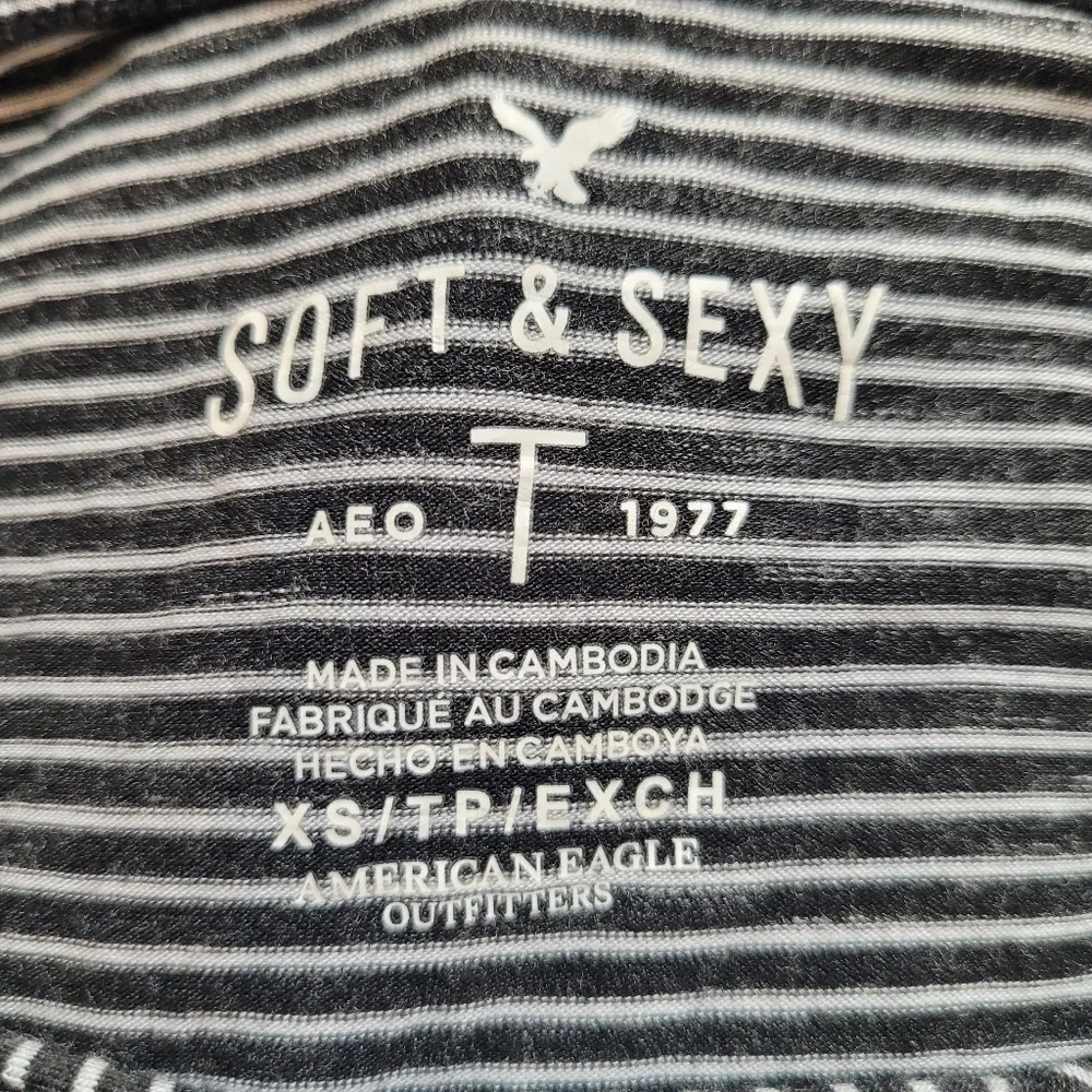 American Eagle Soft & Sexy Black and White Striped Long Sleeve T-shirt N… - Image 7