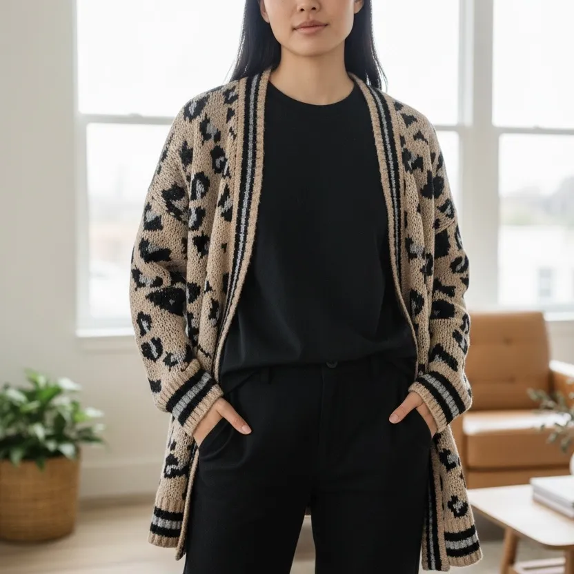 Vintage Havana Leopard Print Cardigan - Image 3